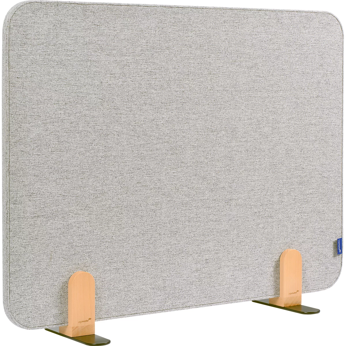 Legamaster Akustik-Tischtrennwand Elements, PET-Kern, Stoffoberfläche pinnbar, inkl. 2 Fußhalterungen, B 800 x H 600 x T 21 mm, quiet grey