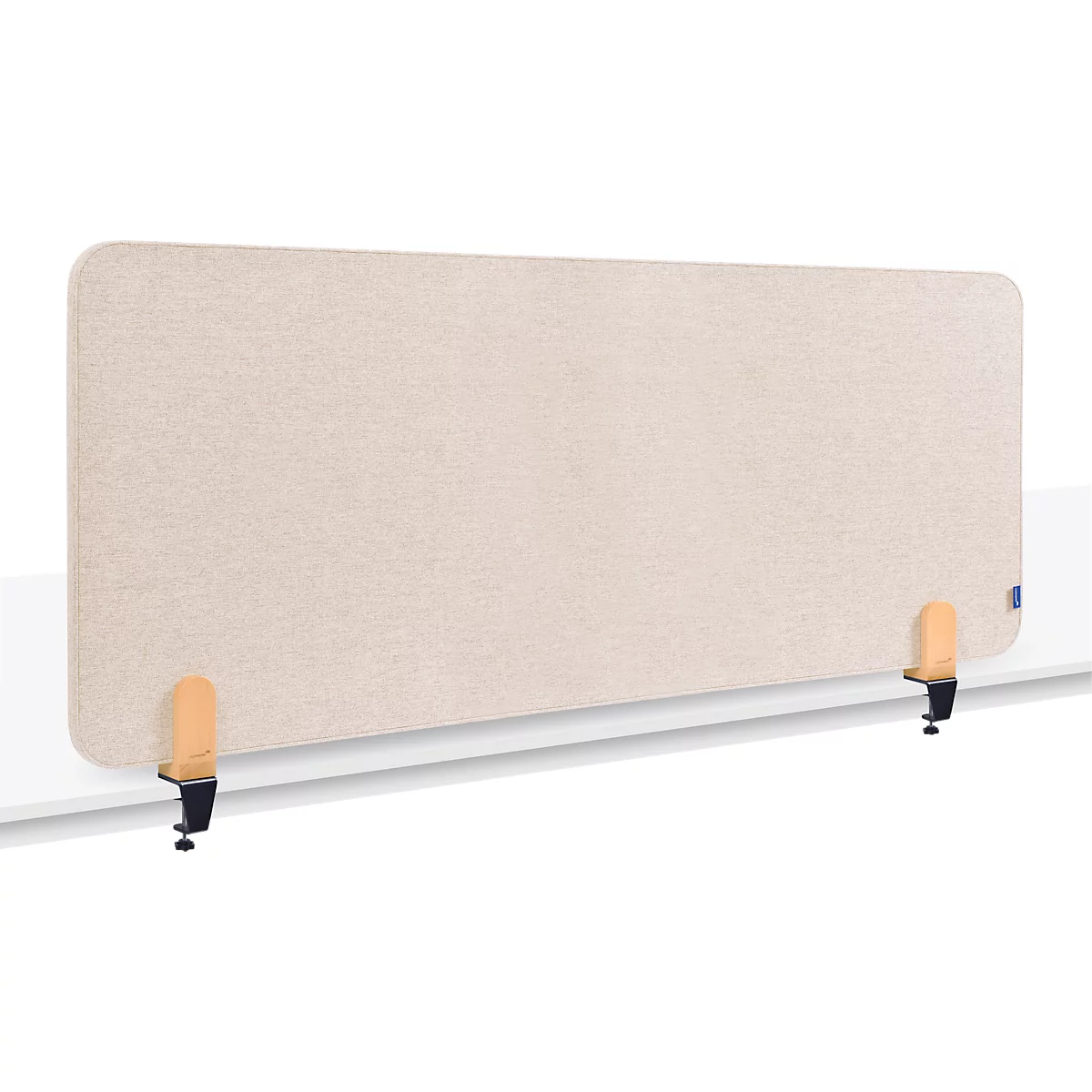 Legamaster Akustik-Tischtrennwand Elements, PET-Kern, Stoffoberfläche pinnbar, inkl. 2 Tischklemmen, B 1600 x H 600 x T 21 mm, soft beige