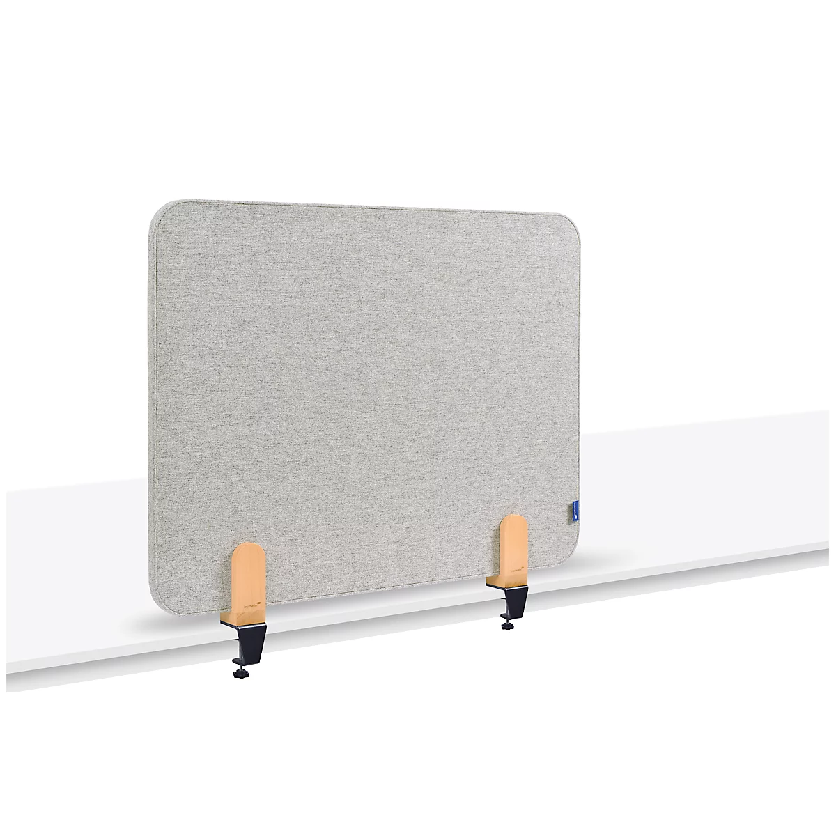 Legamaster Akustik-Tischtrennwand Elements, PET-Kern, Stoffoberfläche pinnbar, inkl. 2 Tischklemmen, B 800 x H 600 x T 21 mm, quiet grey