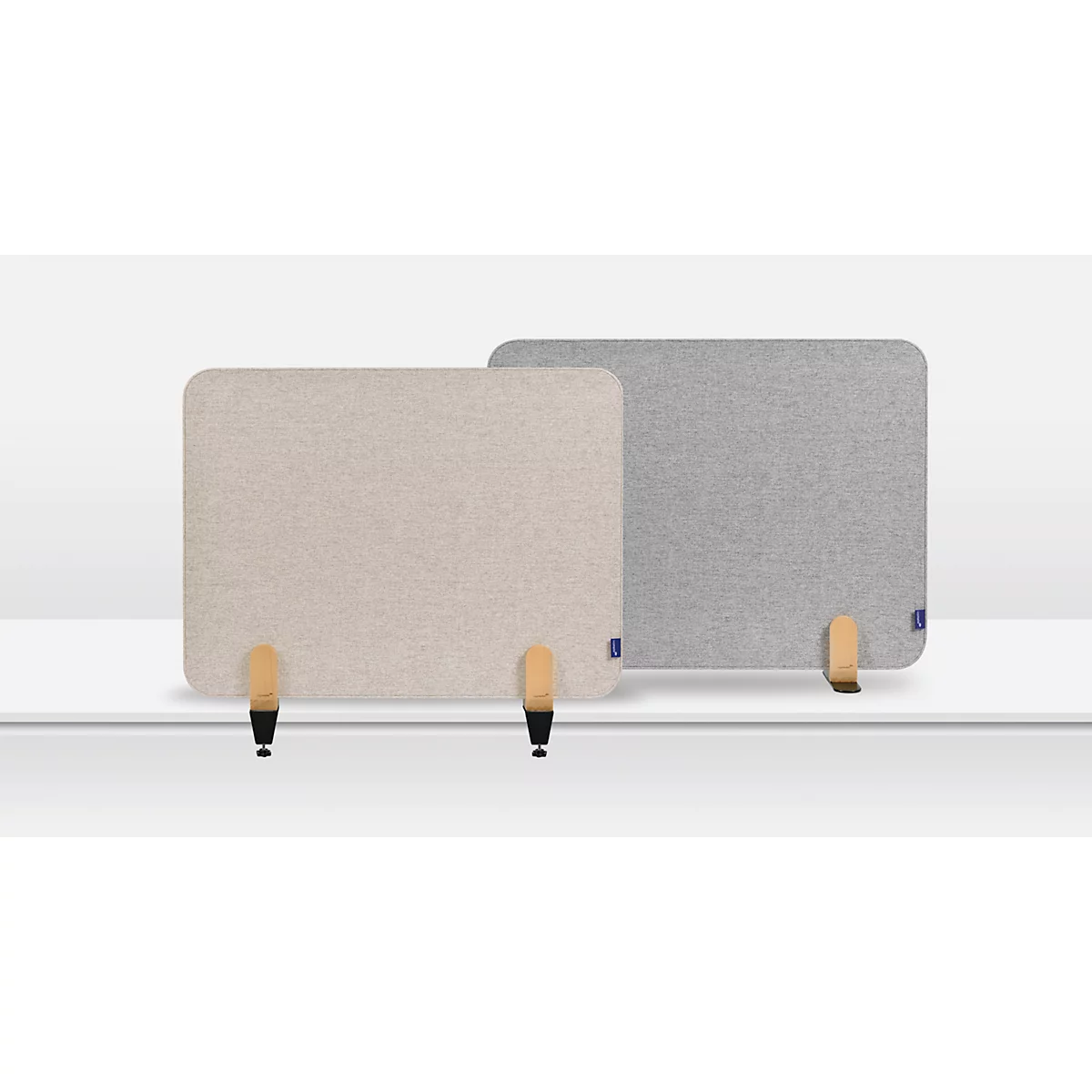 Legamaster Akustik-Tischtrennwand Elements, PET-Kern, Stoffoberfläche pinnbar, inkl. 2 Tischklemmen, B 800 x H 600 x T 21 mm, quiet grey