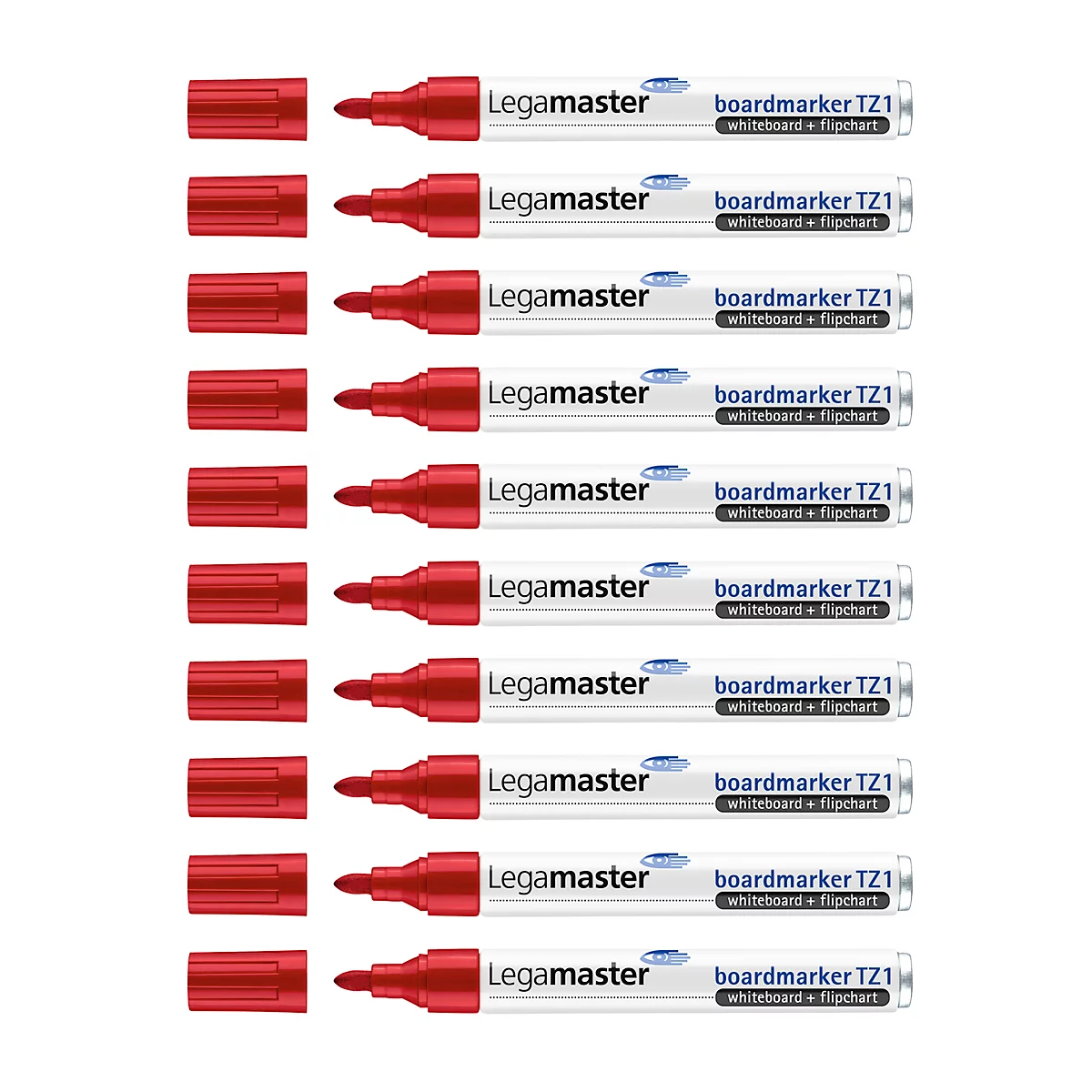 Legamaster Boardmarker TZ1 - voor flipover en whiteboard - rood - 10 stuks