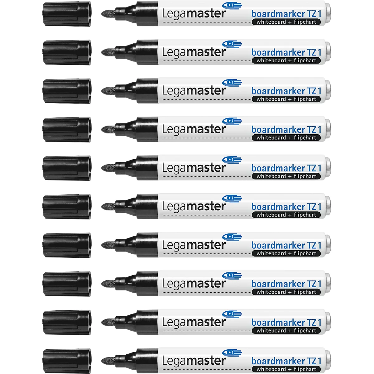 Legamaster Boardmarker TZ1 - voor flipover en whiteboard - zwart - 10 stuks