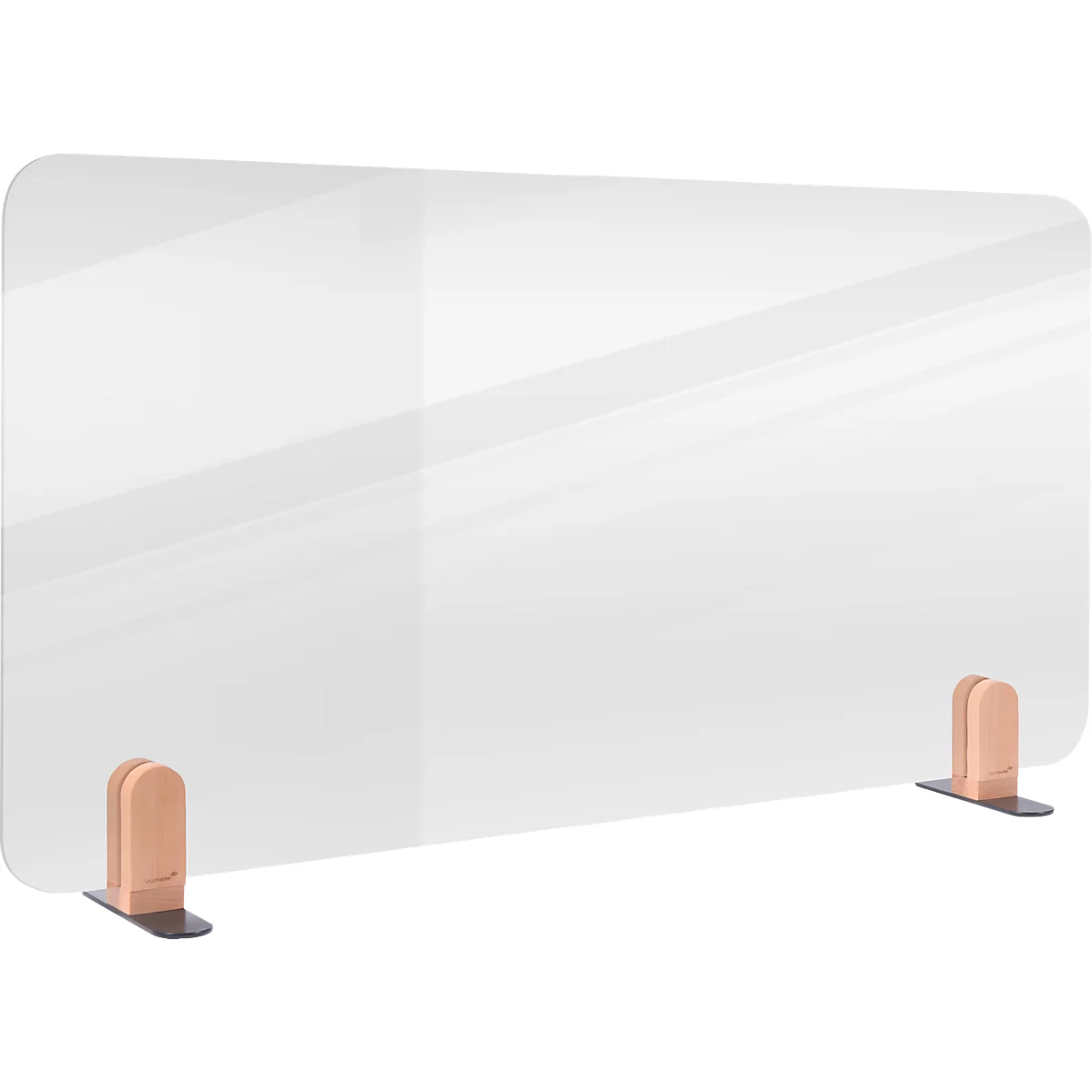 Legamaster cloison de bureau transparente Elements, verre acrylique, y compris 2 supports de pied, L 1200 x H 600 x P 5 mm