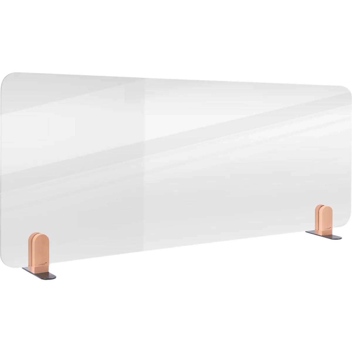 Legamaster cloison de bureau transparente Elements, verre acrylique, y compris 2 supports de pied, L 1600 x H 600 x P 5 mm