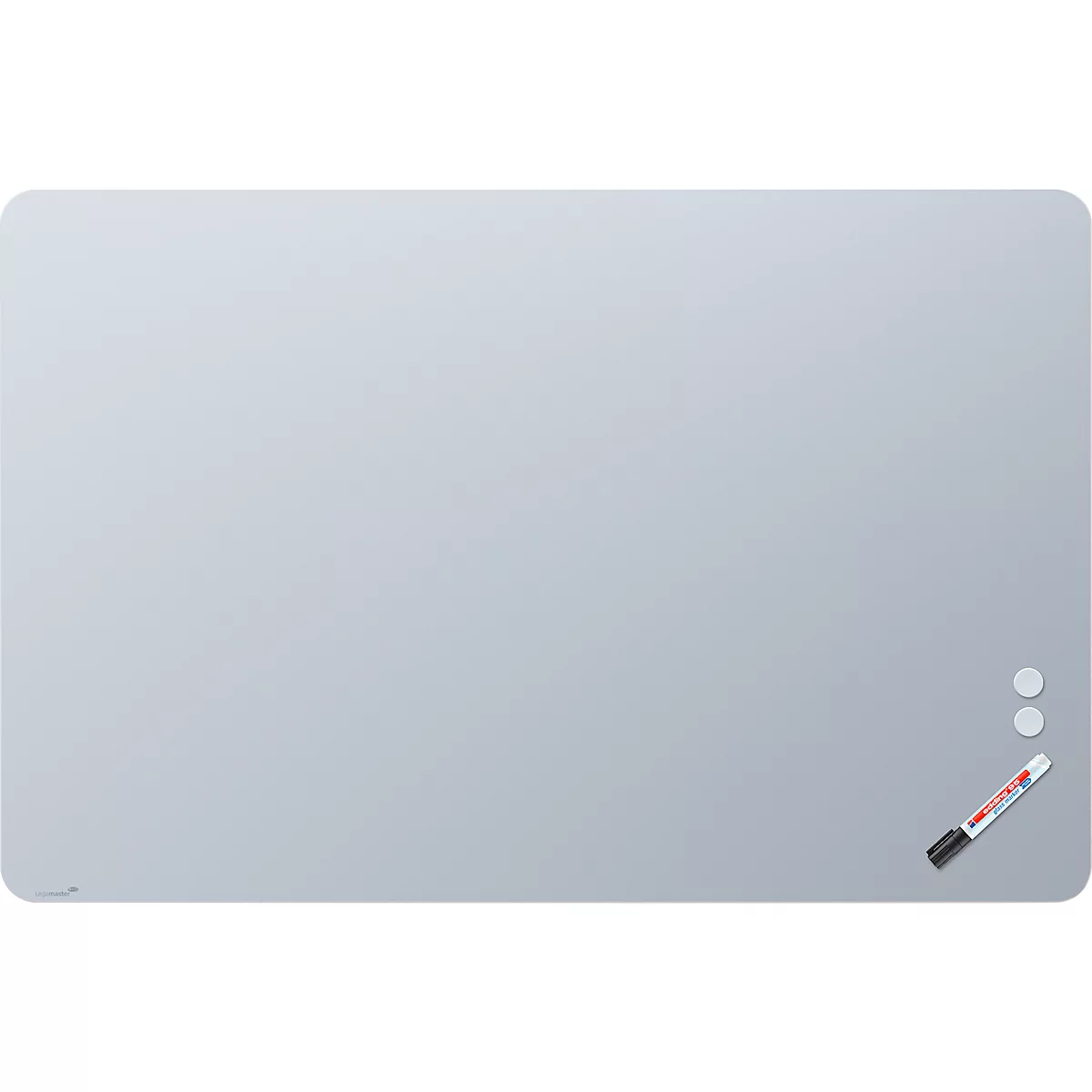 Legamaster glasbord RC, met 2 magneten &amp; 1 glasbordmarker, B 1500 x D 4,4 x H 1000 mm, gehard veiligheidsglas, mat, chilly lake