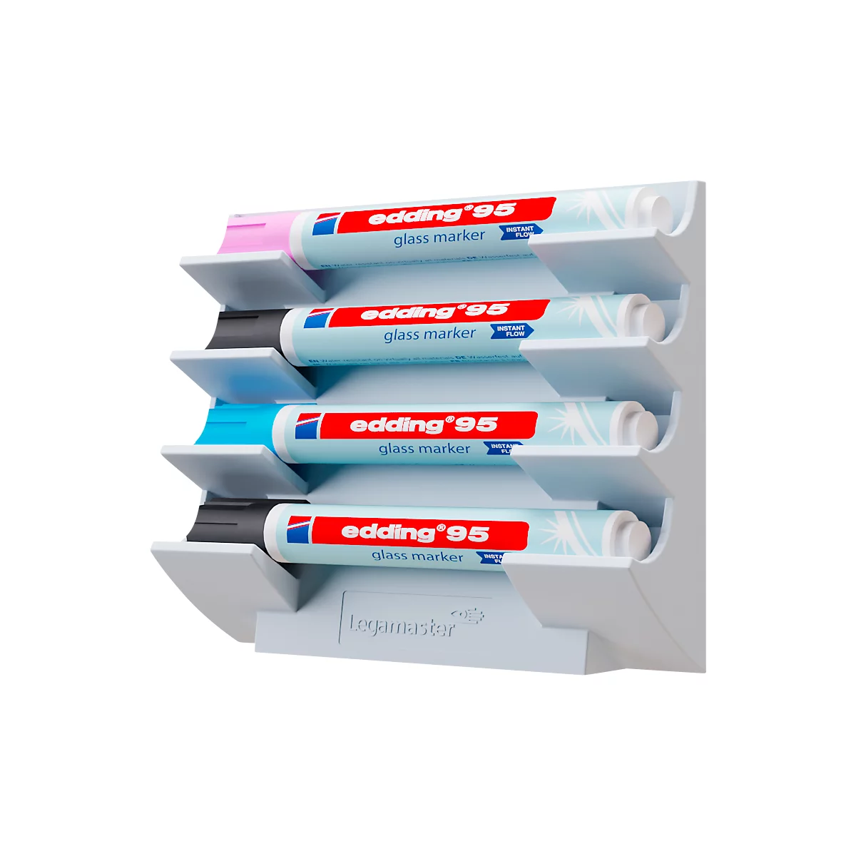Legamaster markerhouder, voor glasborden, voor 4 markers, neodymium magneet, chilly lake