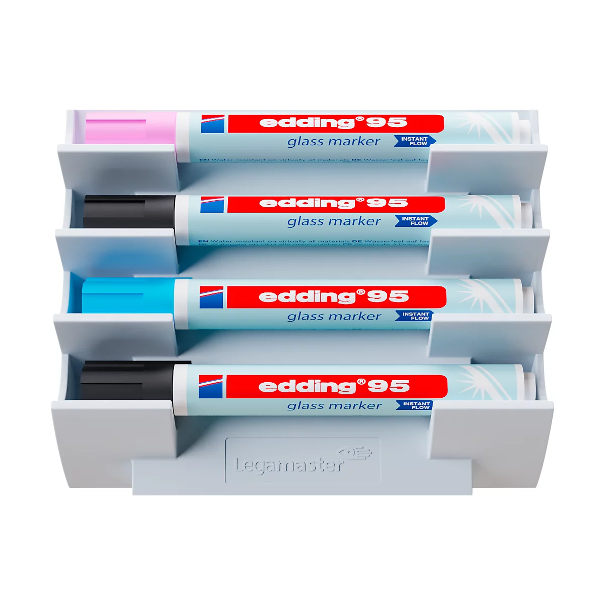 Legamaster markerhouder, voor glasborden, voor 4 markers, neodymium magneet, chilly lake