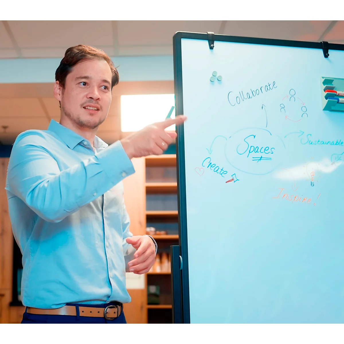 Legamaster Multiboard Premium Plus, prikbord en whiteboard, B 760 x H 1200 mm, grijs