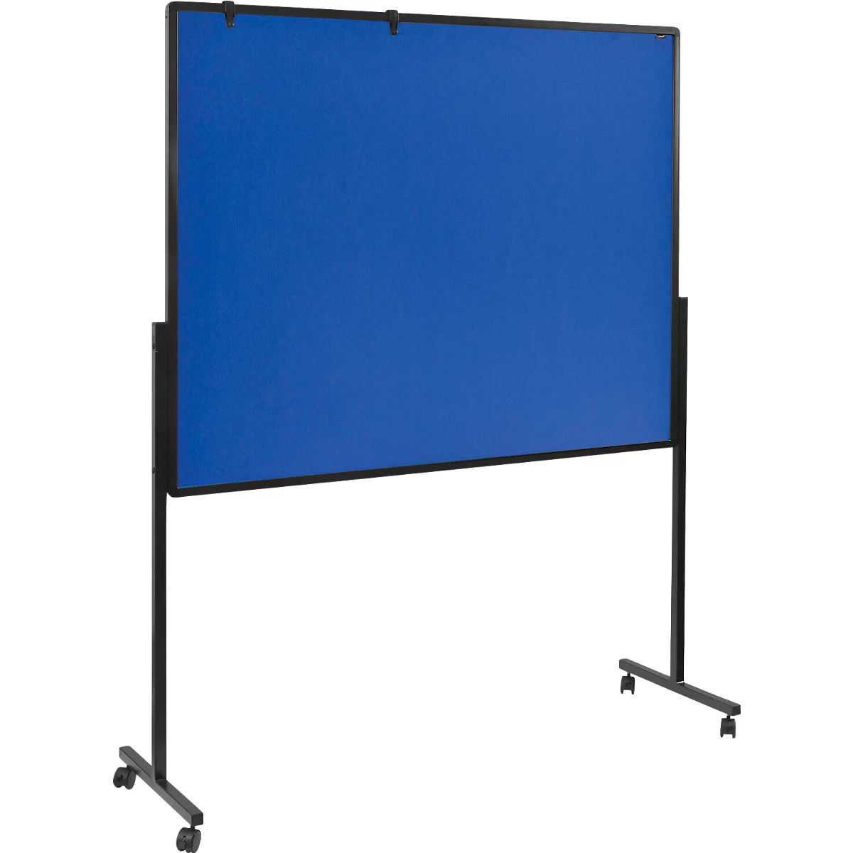 Legamaster PREMIUM multiboard mobile XL, tableau d'affichage et tableau blanc, avec roulettes, L 1200 x H 1500 mm, bleu, y compris crochets pour papier à cliquer