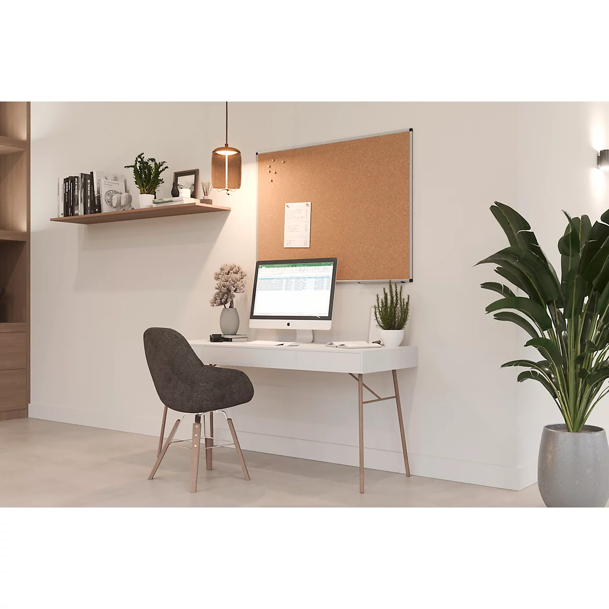 Legamaster UNITE kurkbord, horizontale of verticale montage, B 900 x D 12,6 x H 600 mm, natuurkurk, bruin