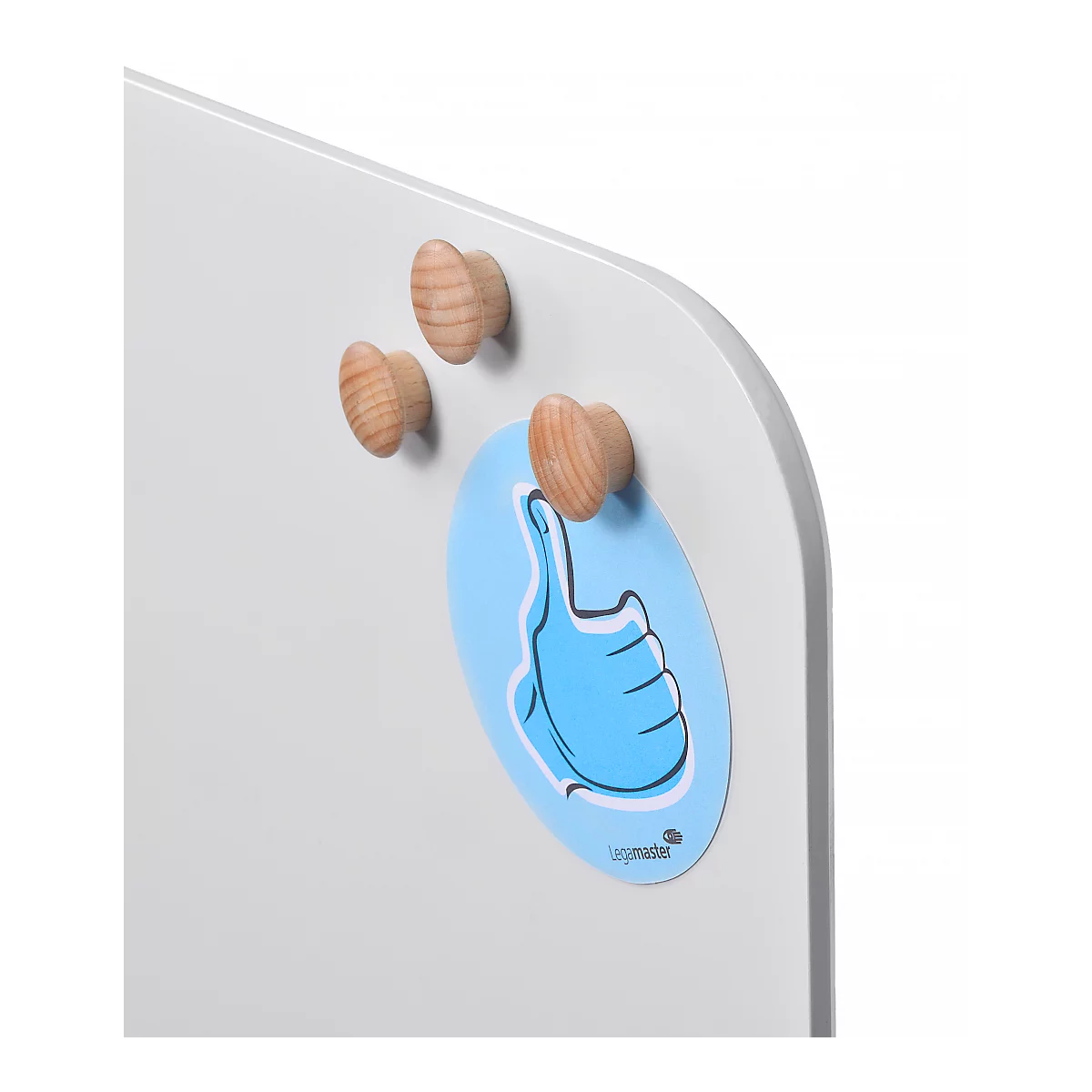 Legamaster WOODEN magneet, 5 stuks, voor Legamaster White en -glasplaten, ⌀ 25 x H 15,5 mm, beukenhout, gelakt