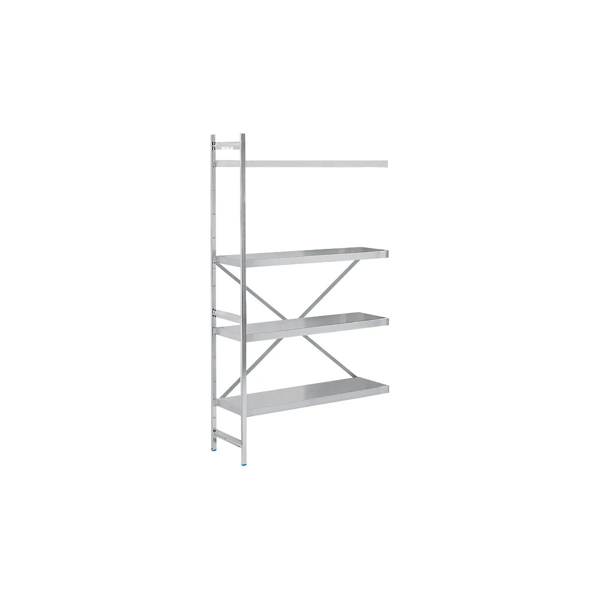 Legbord aanbouw, roestvrij staal, gesloten legborden, B 1175 x D 400 mm