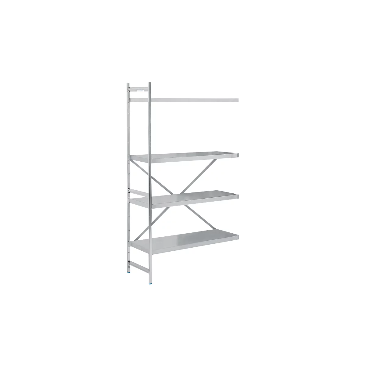 Legbord aanbouw, roestvrij staal, gesloten legborden, B 1175 x D 500 mm