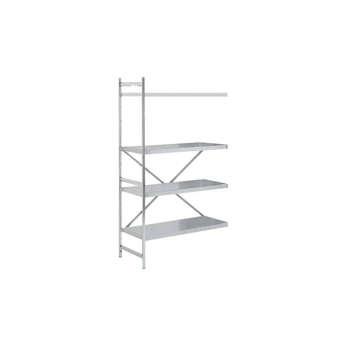 Legbord aanbouw, roestvrij staal, gesloten legborden, B 1175 x D 600 mm