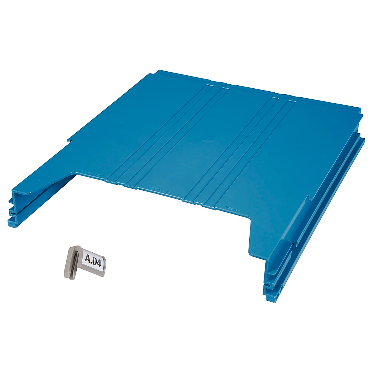 Legbord Eichner Big, voor wand-sorteerder, vulhoogte 34 mm, B 262 x D 42 x H 302 mm, blauw