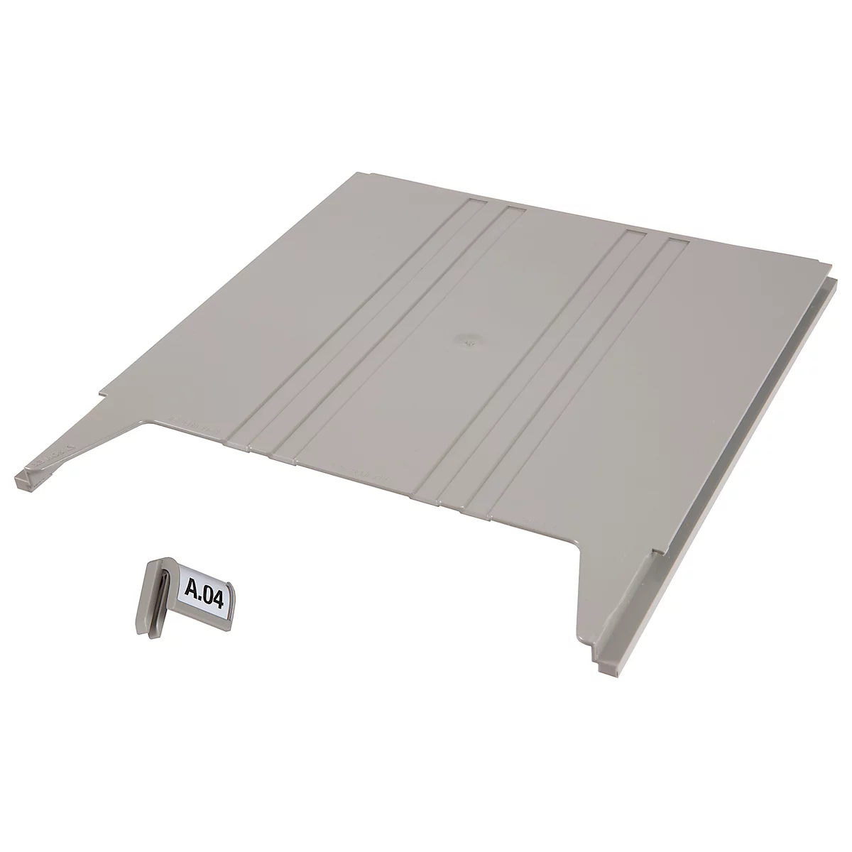 Legbord Eichner Flat, voor wandsorteerder, vulhoogte 9 mm, B 240 x D 15 x H 302 mm, grijs