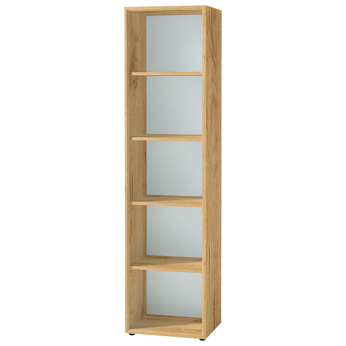 Legbord MONTERIA, 5 vijlhoogtes, B 500 x D 370 x H 1960 mm, Navarraanse eik/wit