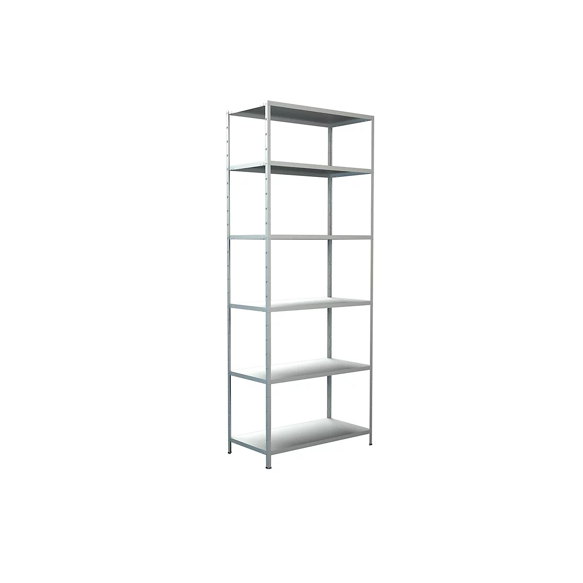 Legborden zonder grendels in modulair systeem, basis legbord, 1000 x 500 x 2500 mm, wit