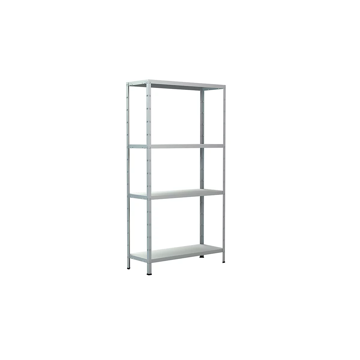 Legborden zonder grendels in modulair systeem, basis legbord, 800 x 300 x 1500 mm, wit