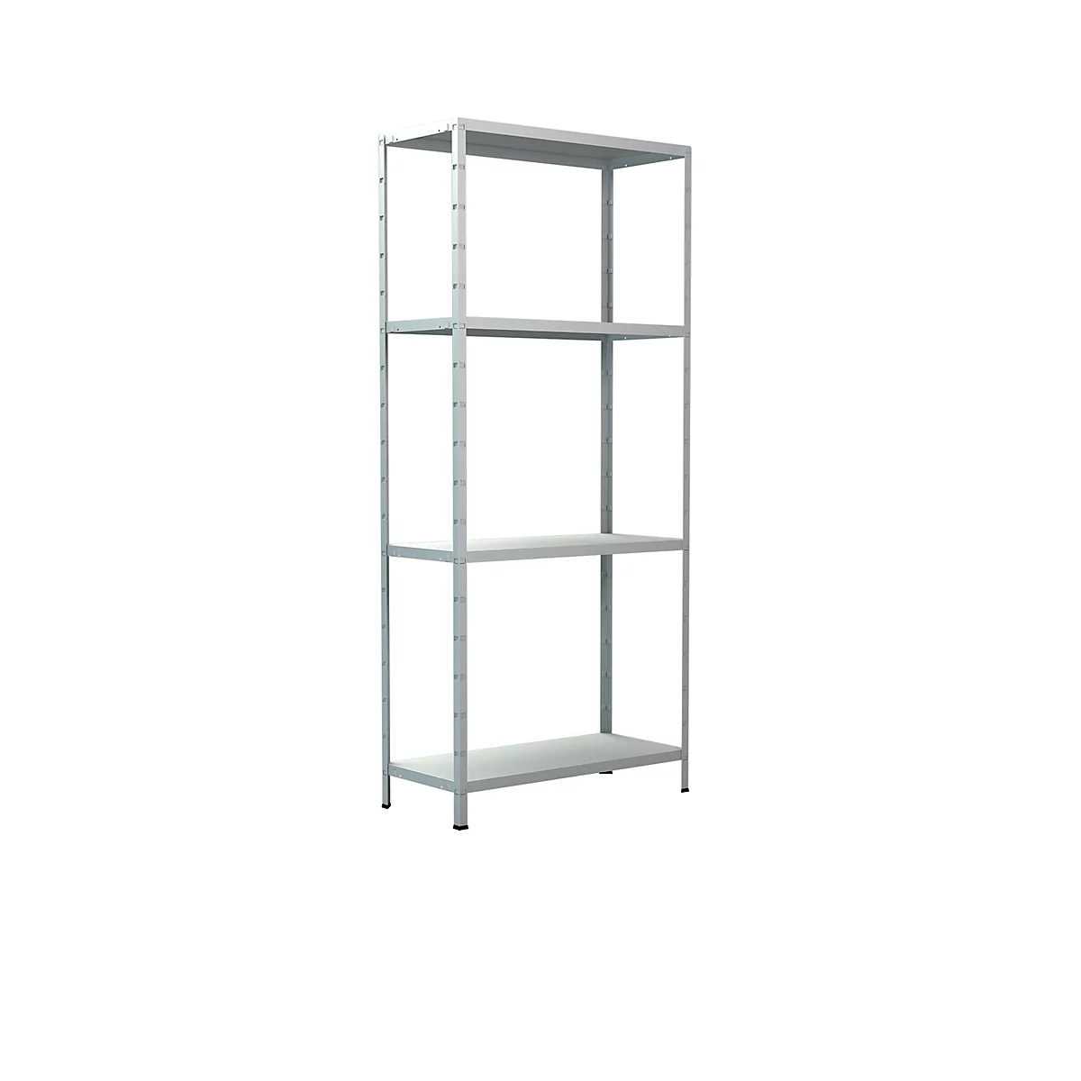 Legborden zonder grendels in modulair systeem, basis legbord, 800 x 350 x 1800 mm, wit
