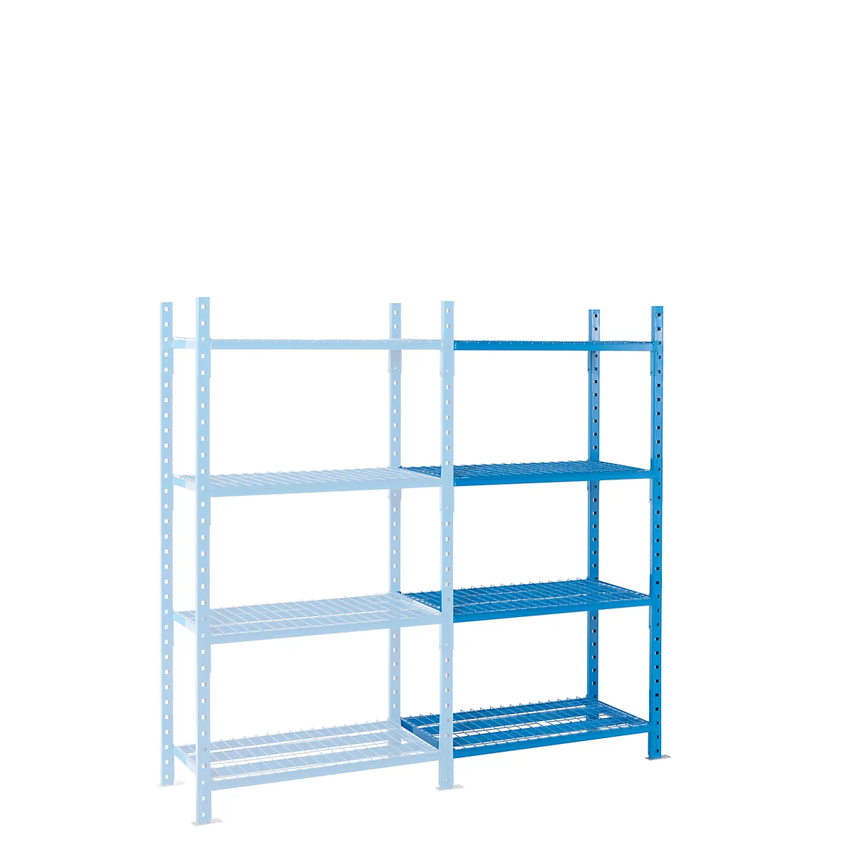 Legbordstelling-aanbouwsectie, m. 4 draadrooster-legborden, B 1260 x D 600 x H 2000 mm