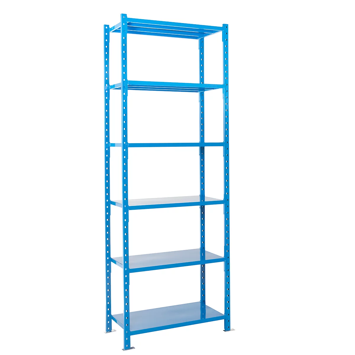Legbordstelling-basissectie, m. 6 legborden van plaatstaal, B 1010 x D 800 x H 3000 mm