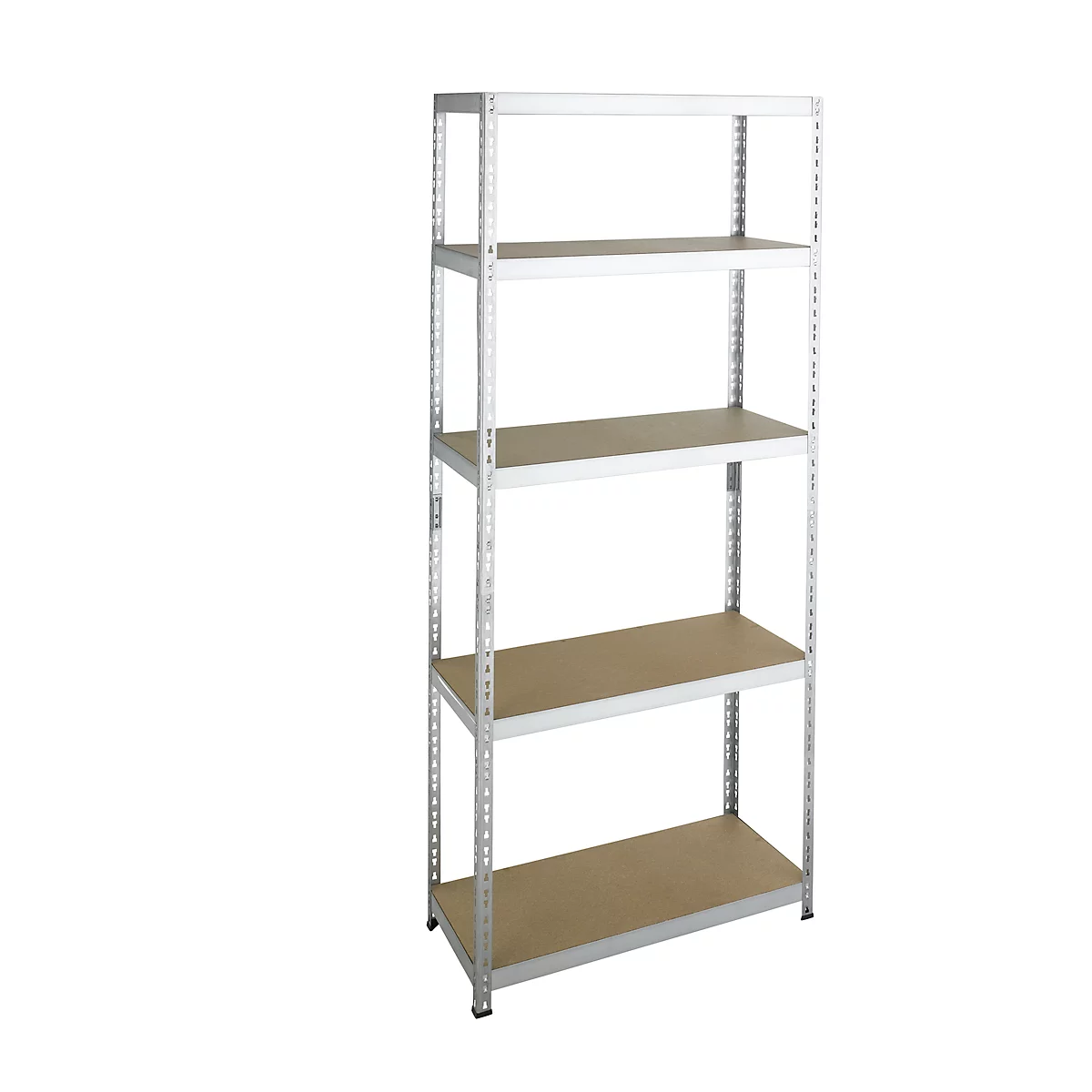 Legbordstelling - zware belasting - complete stelling - met 5 legborden - B 920 x D 300 x H 2200 mm - gegalvaniseerd