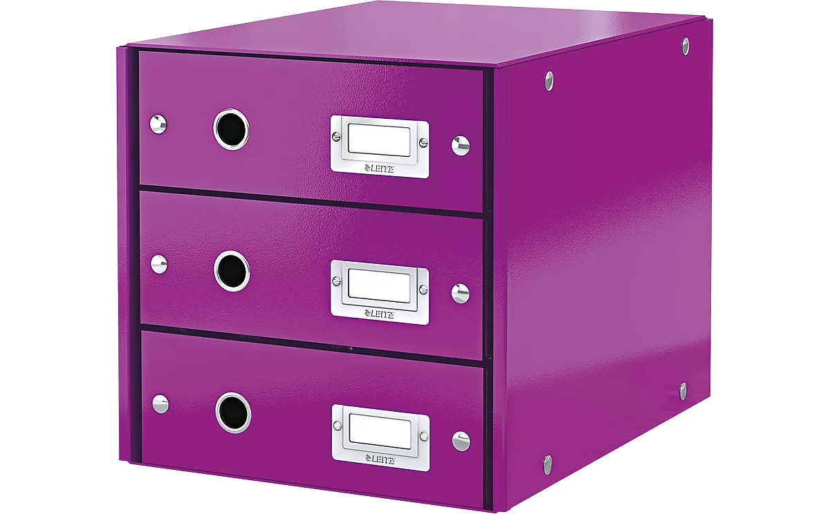 LEITZ® 3 Schubladen Click + Store, hoch, violett