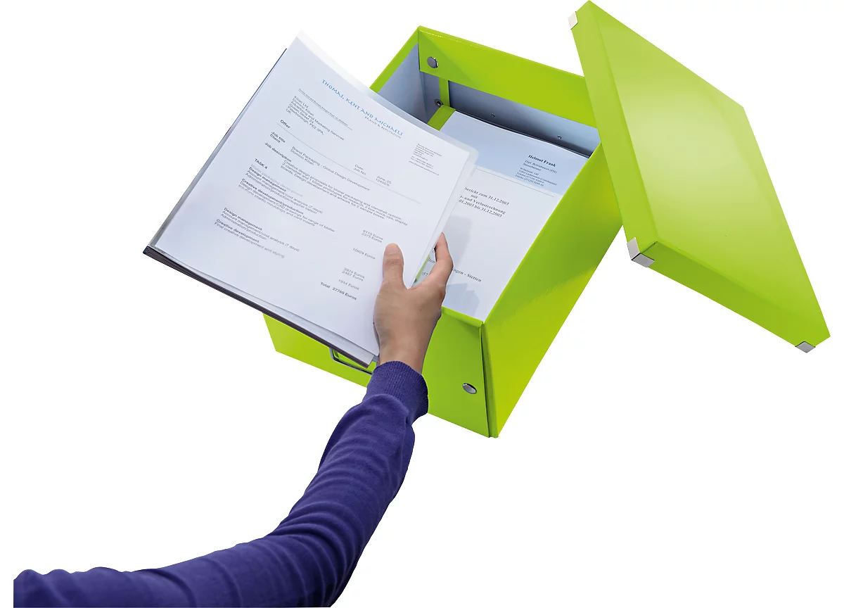 LEITZ® Ablage- und Transportbox Serie Click + Store, mittel, für DIN A4, grün