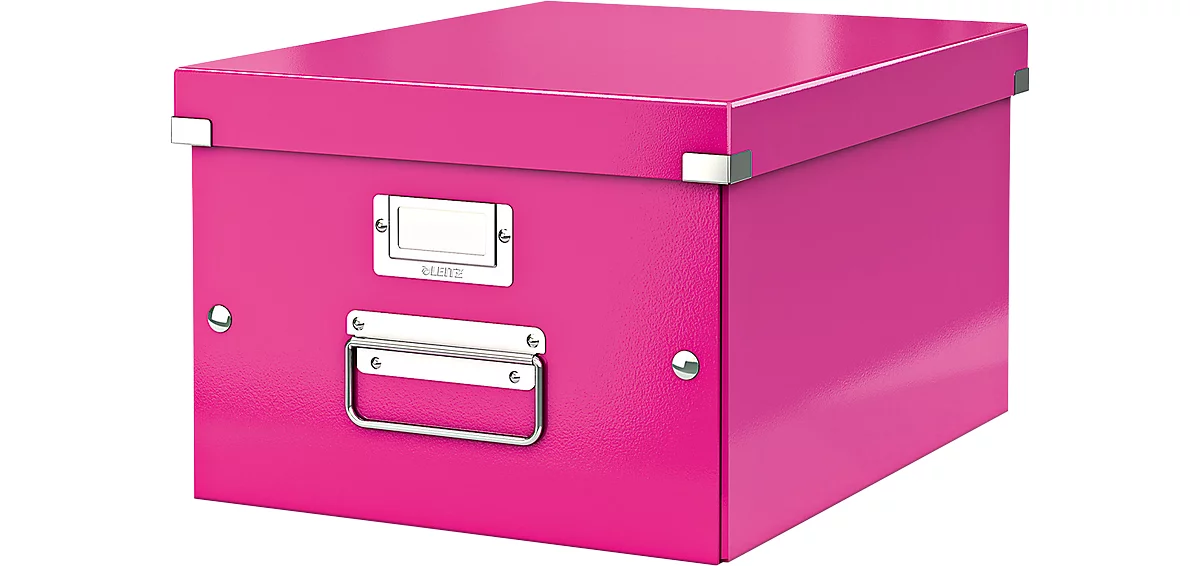 LEITZ® Ablage- und Transportbox Serie Click + Store, mittel, für DIN A4, pink