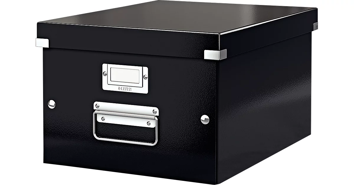 LEITZ® Ablage- und Transportbox Serie Click + Store, mittel, für DIN A4, schwarz