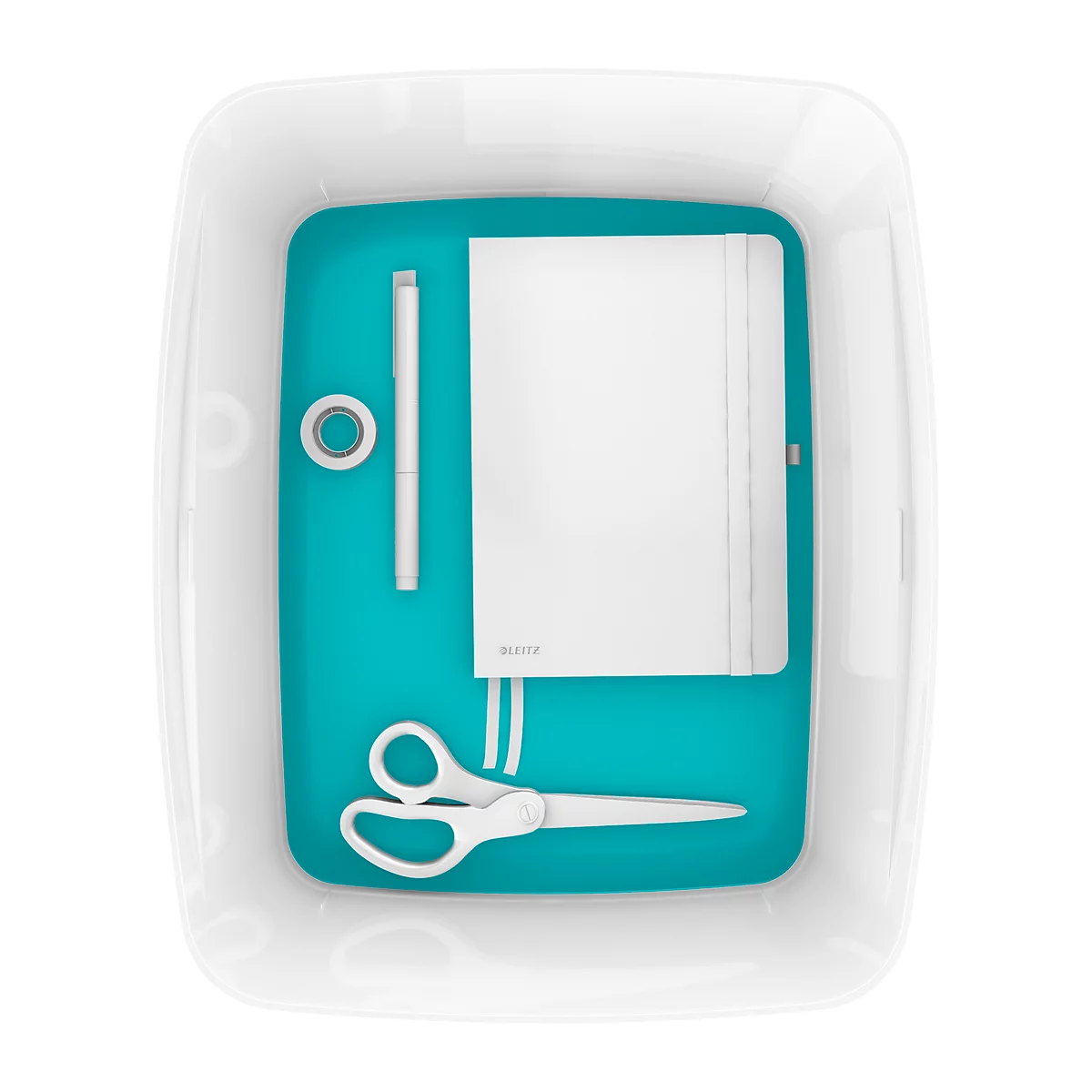 Leitz Ablagebox MyBox, DIN A4, für Utensilien, weiß/eisblau