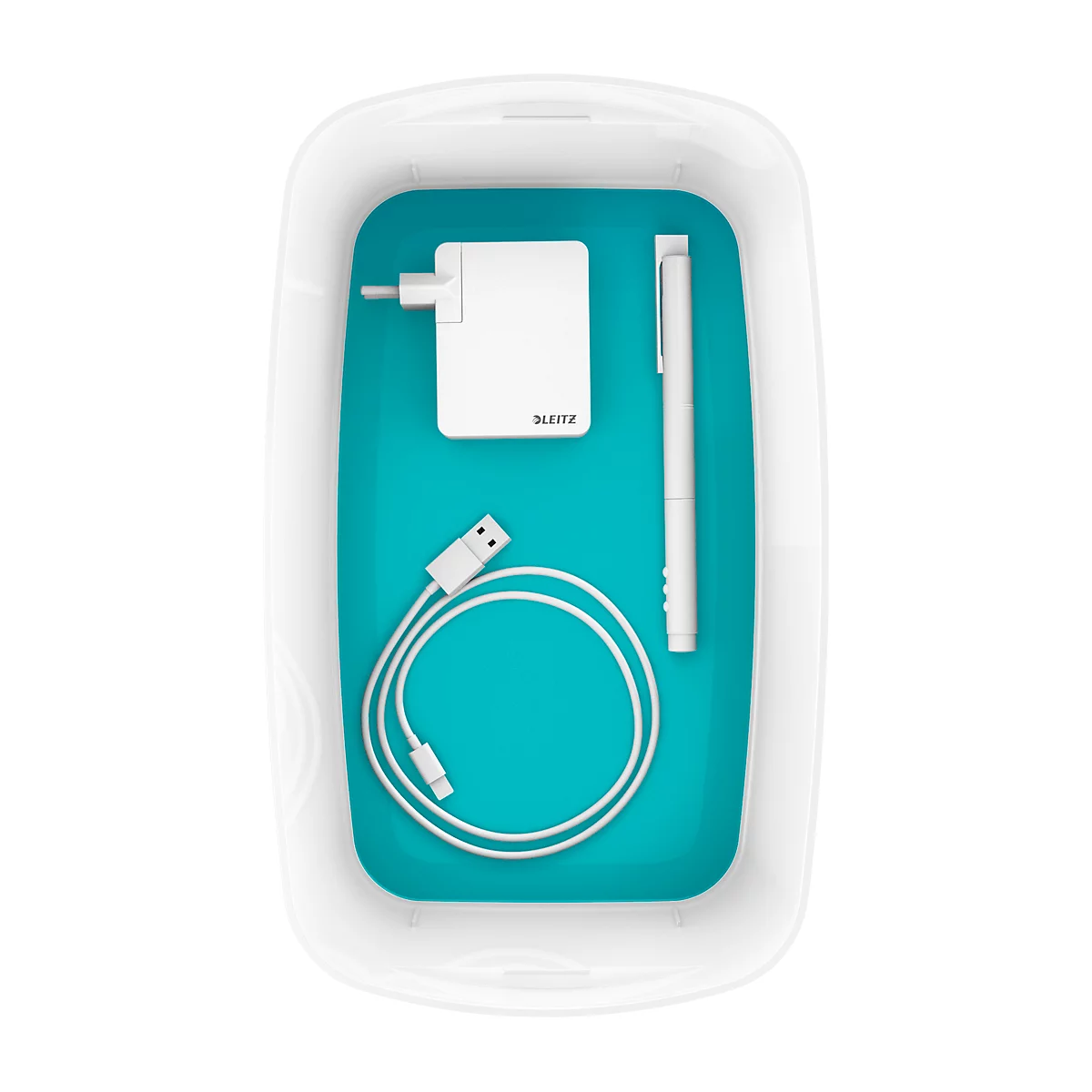 Leitz Ablagebox MyBox, DIN A5, für Utensilien, weiss/eisblau