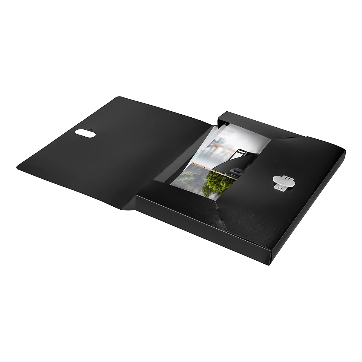 LEITZ® Ablagebox Recycle, A4, für bis zu 300 Blatt, bis zu 100% recycelbar, L 330 x B 254 mm, PP, schwarz