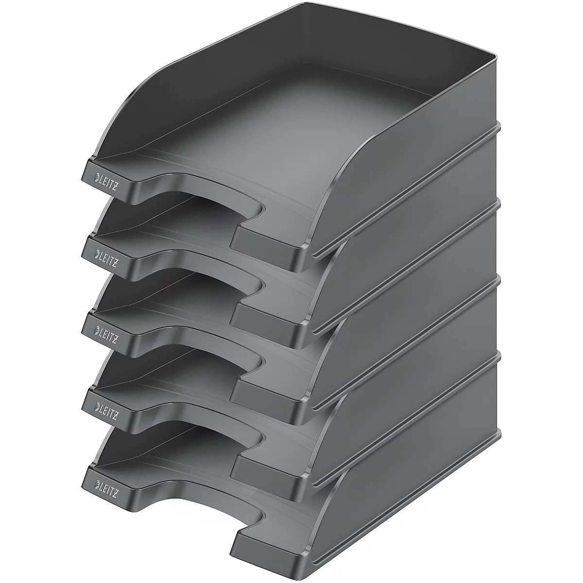 LEITZ® Ablagekorb Standard 5227, Kunststoff, 5 Stück, schwarz