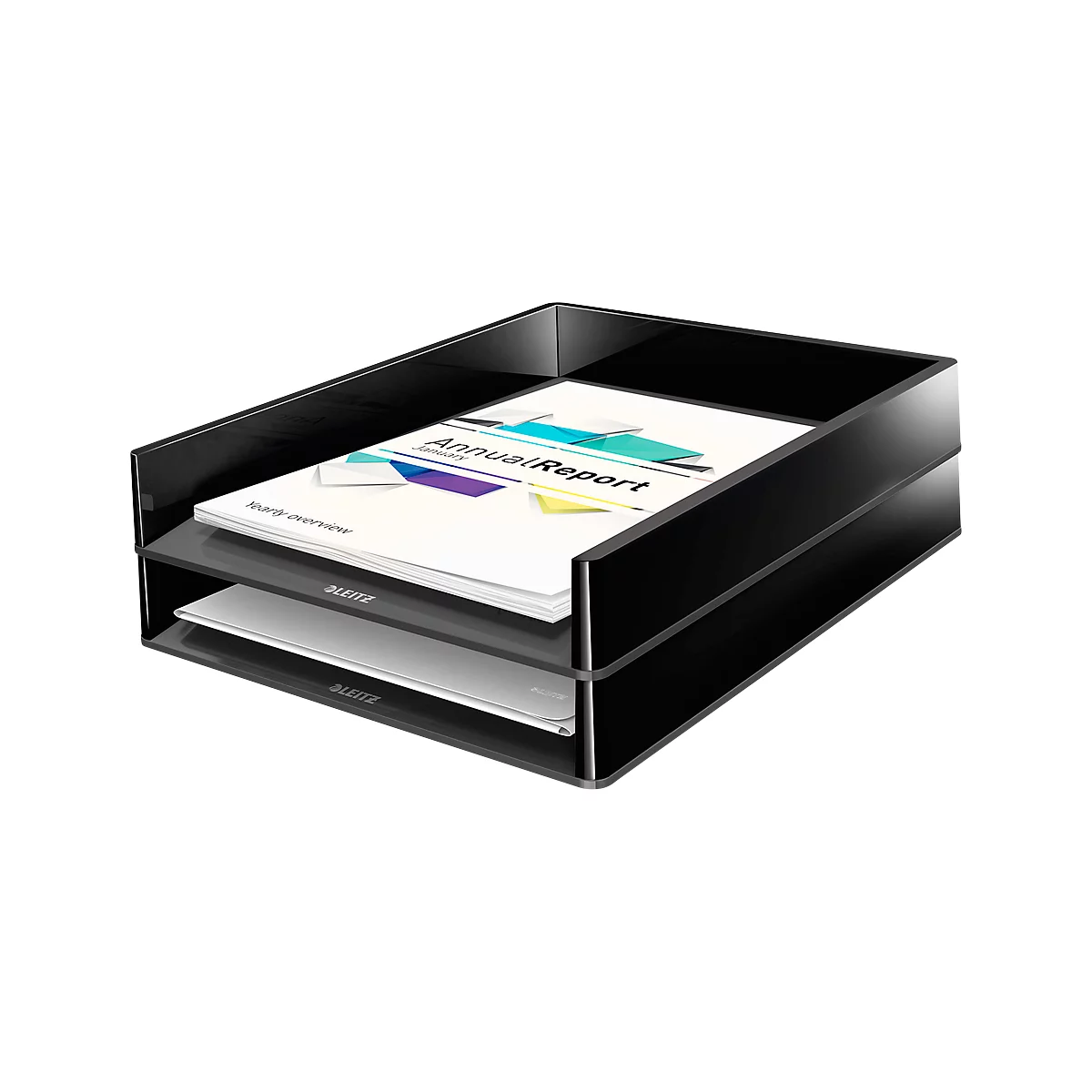 LEITZ® Ablagekorb WOW Duo Color, DIN A4, schwarz/schwarz