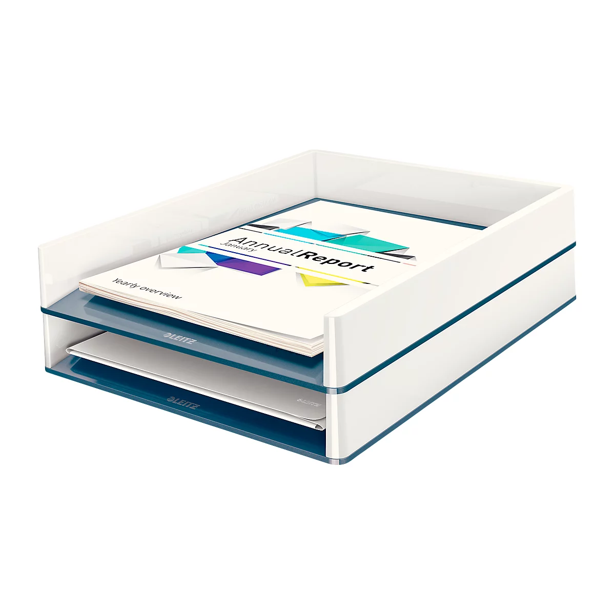 LEITZ® Ablagekorb WOW Duo Color, DIN A4, weiss/grau