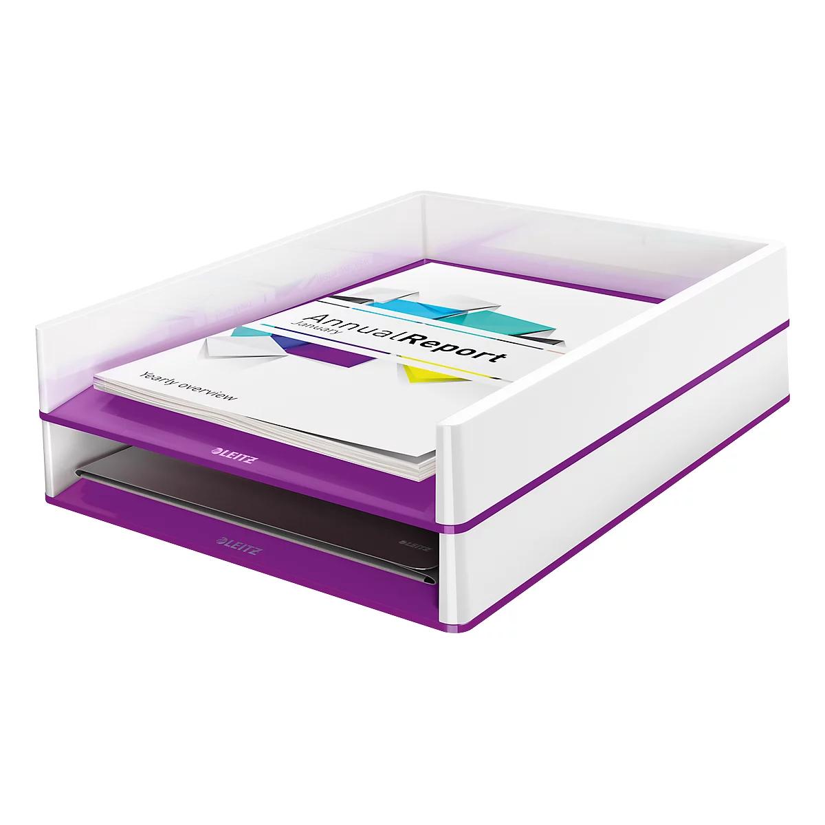 LEITZ® Ablagekorb WOW Duo Color, DIN A4, weiss/violett