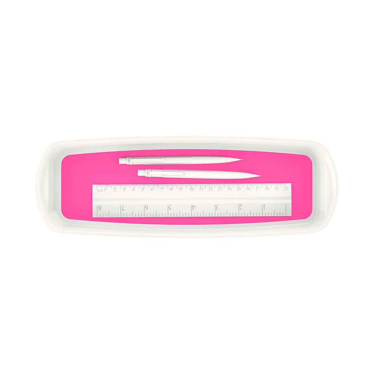 Leitz Ablageschale MyBox, lange Version, B 307 x H 55 x T 105 mm, f. Utensilien, weiss/pink