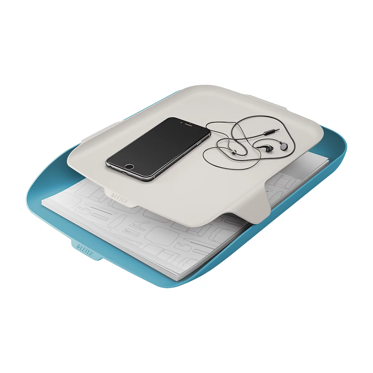 Leitz® Bac à courrier avec organiseur Cosy, pour documents A4, empilable, bleu