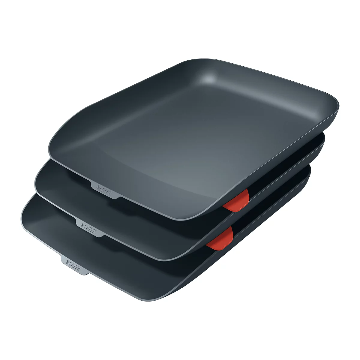 Leitz® Brievenbak Cosy, set van 3, voor A4-documenten, stapelbaar, grijs