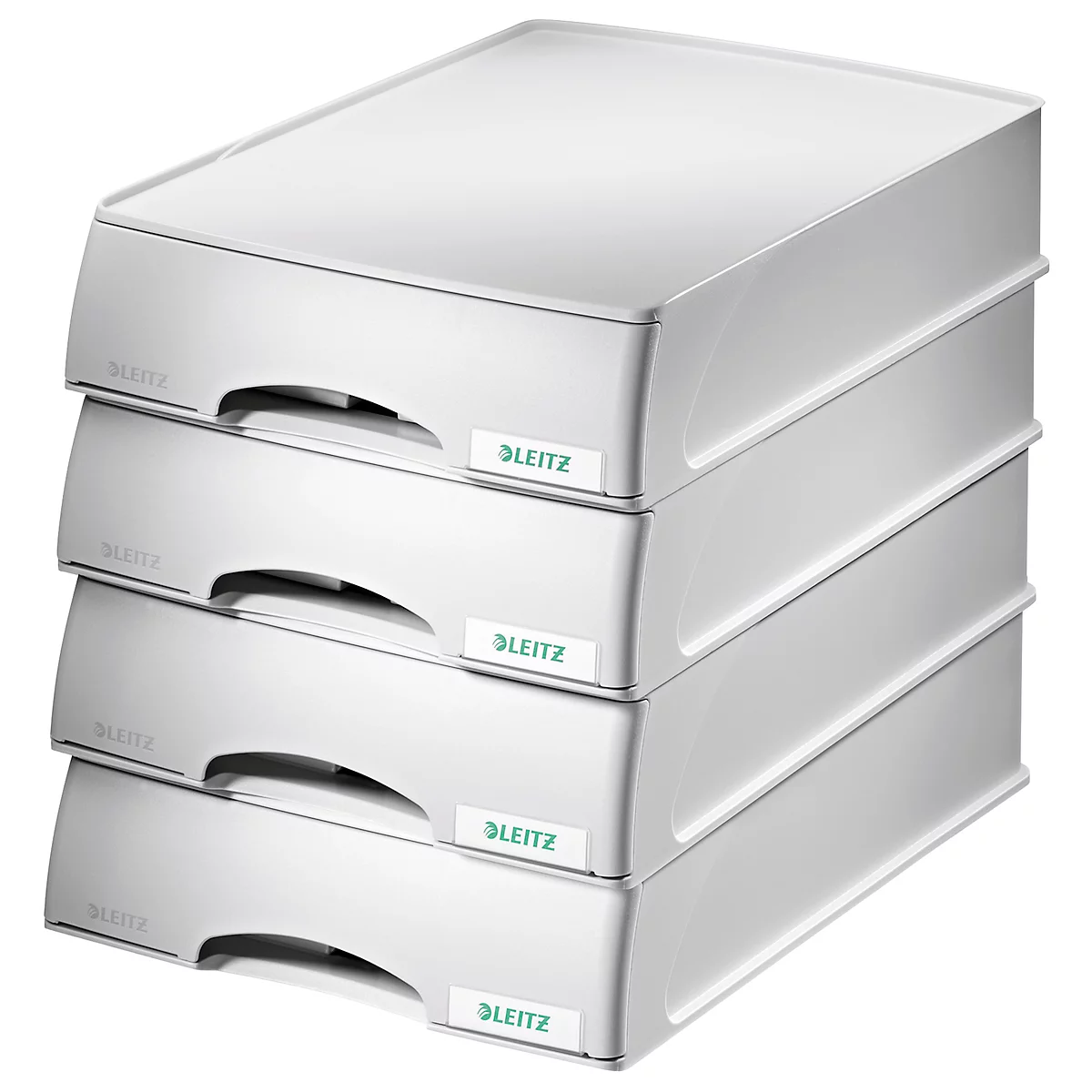 LEITZ® Brievenbak met lade Plus, A4, kunststof, 4 st., grijs