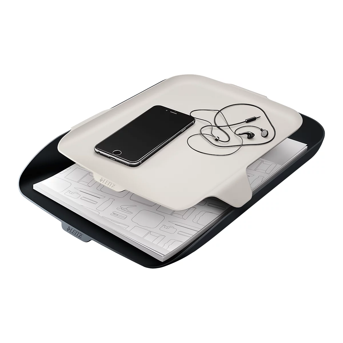 Leitz® Brievenbak met organizer Cosy, voor A4-documenten, stapelbaar, grijs