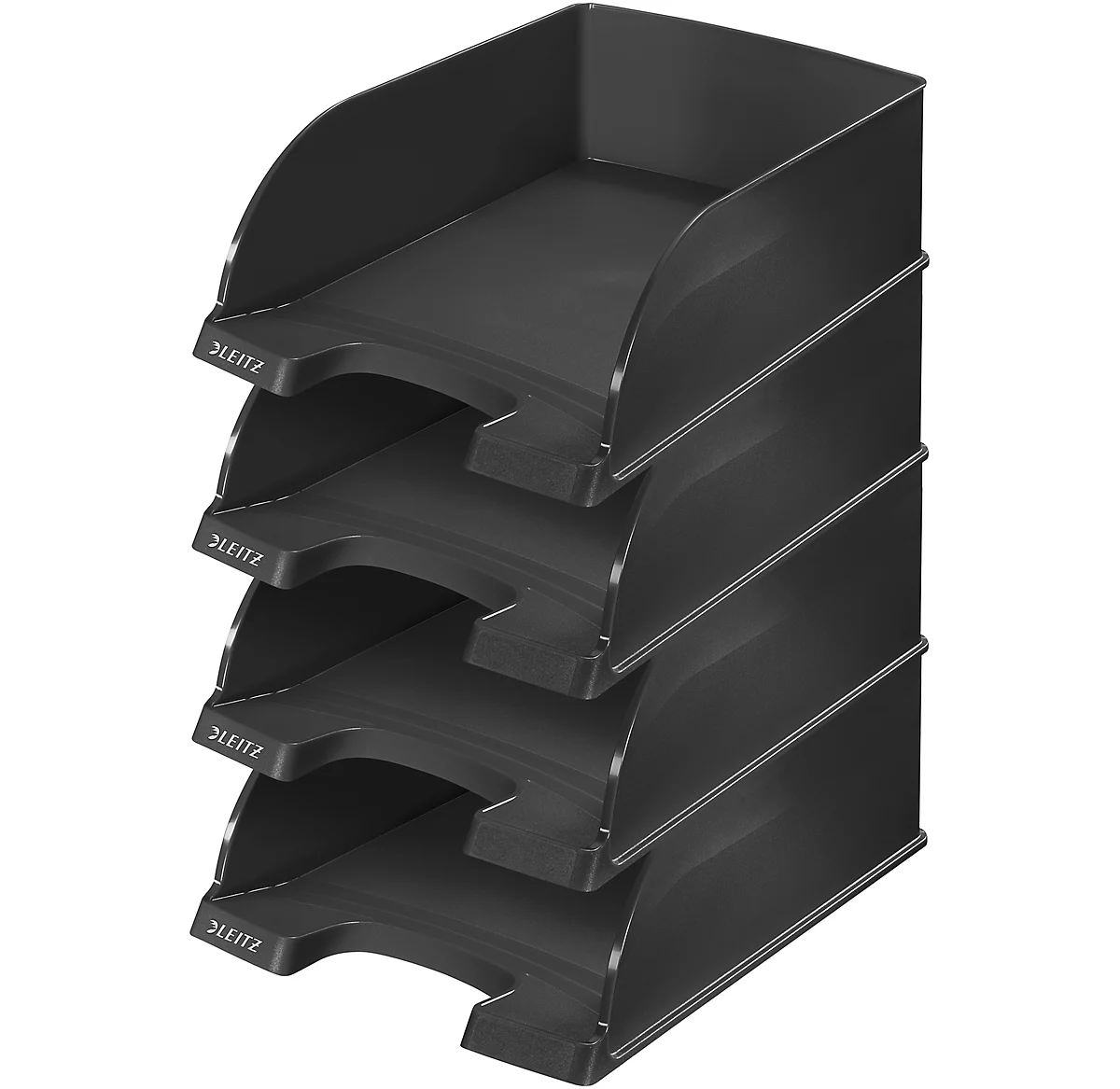 LEITZ® Cesta de archivo Plus Jumbo 5233, DIN A4, 4 piezas, negro