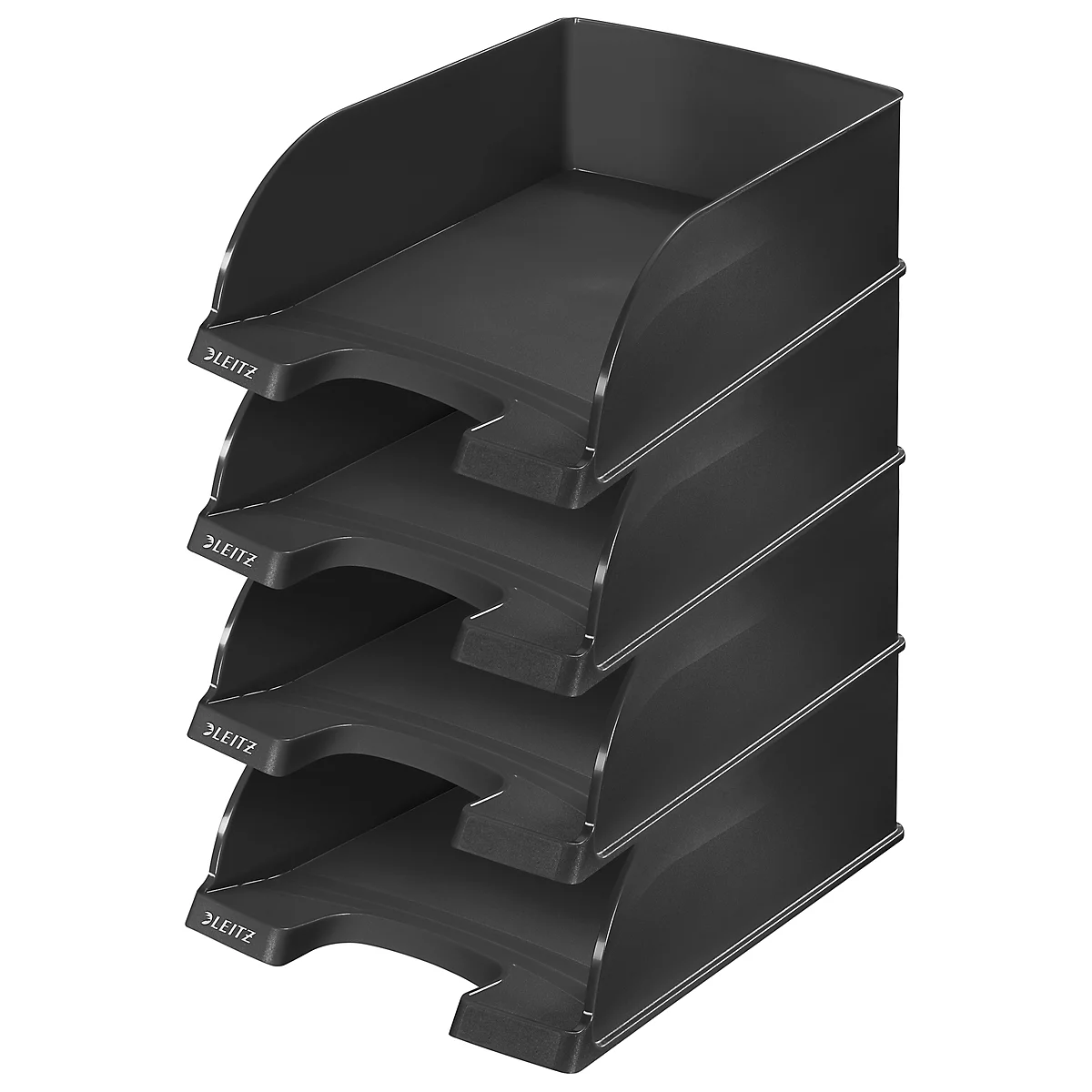 LEITZ® Cesta de archivo Plus Jumbo 5233, DIN A4, 4 piezas, negro