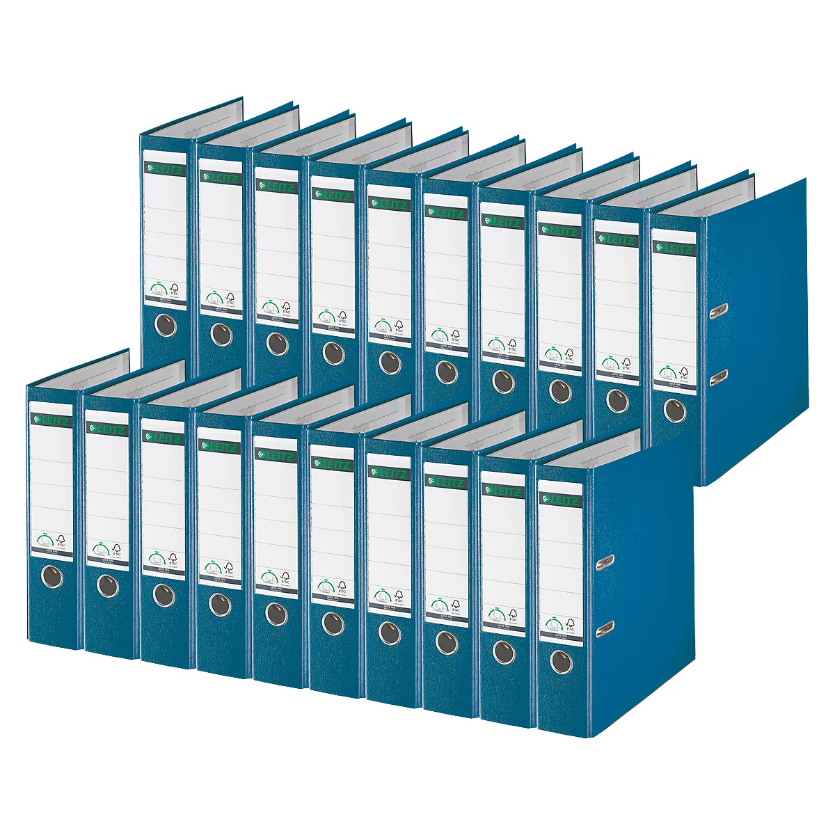 LEITZ® Classeur 1010, DIN A4, largeur dos 80 mm, 20 pièces, bleu