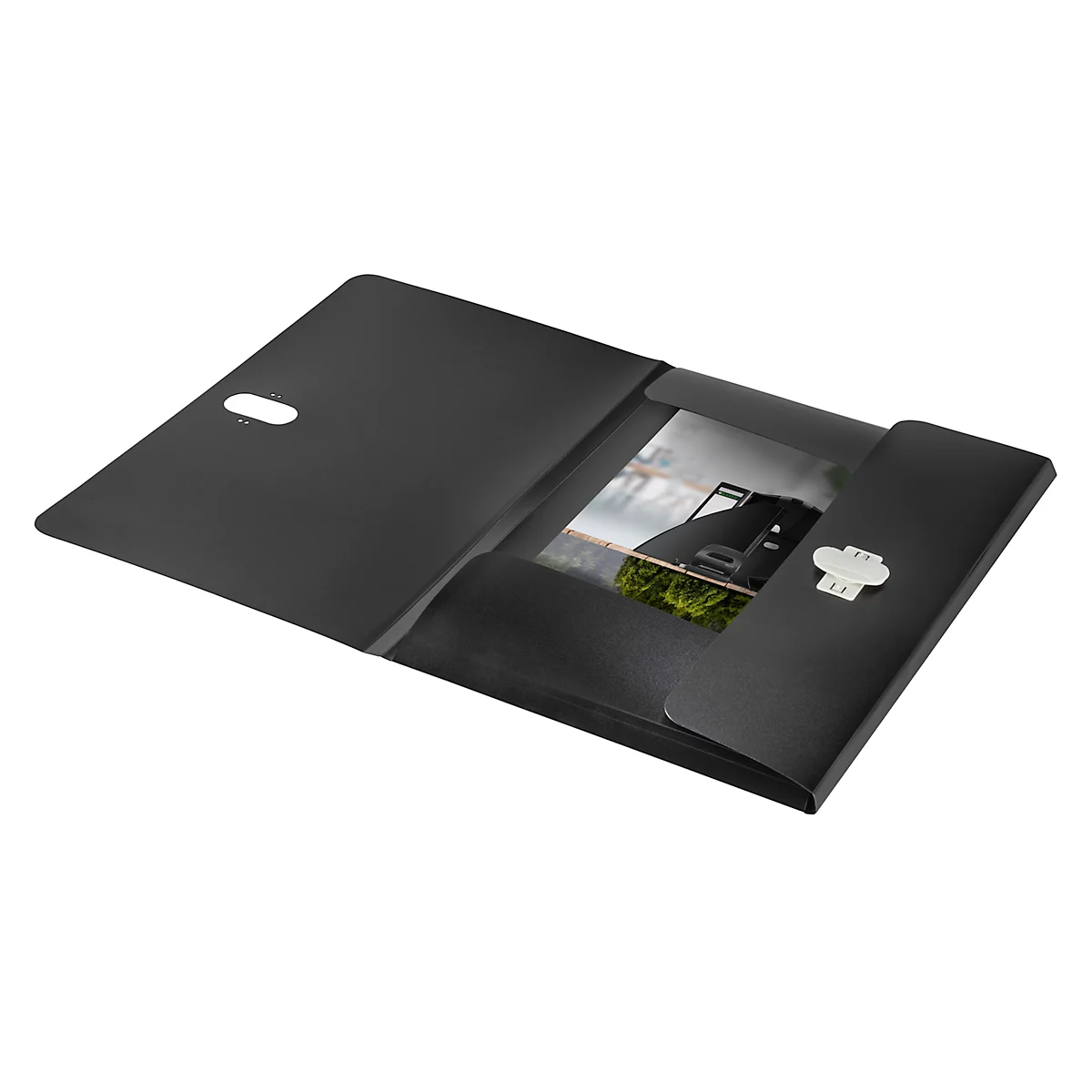 Leitz® documentenmap Recycle, A4, tot 150 vel, 3 kleppen, ondoorzichtig, 100% recyclebaar, Blauer Engel, kunststof, zwart