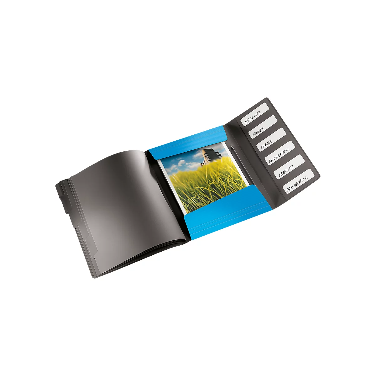LEITZ® documentenmap Solid, A4, 3 flappen, 6 vakken, PP, lichtblauw