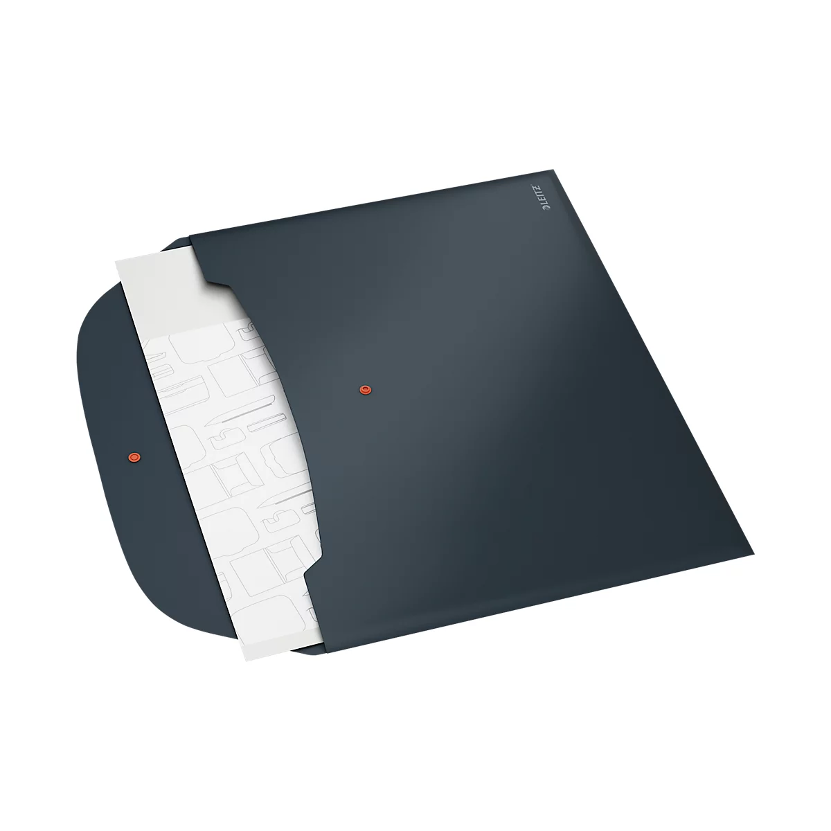 Leitz® Documenthoes Cosy Privacy, ondoorzichtig, A4-formaat, voor maximaal 50 vel, met 2 zakken, 3 stuks, grijs