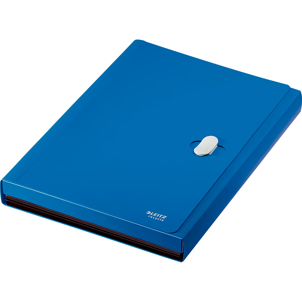Leitz® Dokumentenmappe Recycle, A4, bis 250 Blatt, 5 Fächer & Ablagefach, blickdicht, 100 % recycelbar, Blauer Engel, Kunststoff, blau